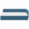 vidaXL Cadre de lit d'angle avec matelas Bleu 100 x 200 cm Velours