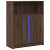 vidaXL Buffet avec LED ch&ecirc;ne marron 77x34x100 cm bois d'ing&eacute;nierie