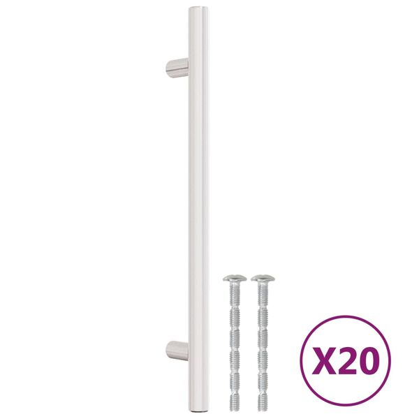 vidaXL Poign&eacute;es d'armoire 20 pcs argent&eacute; 160 mm acier inoxydable