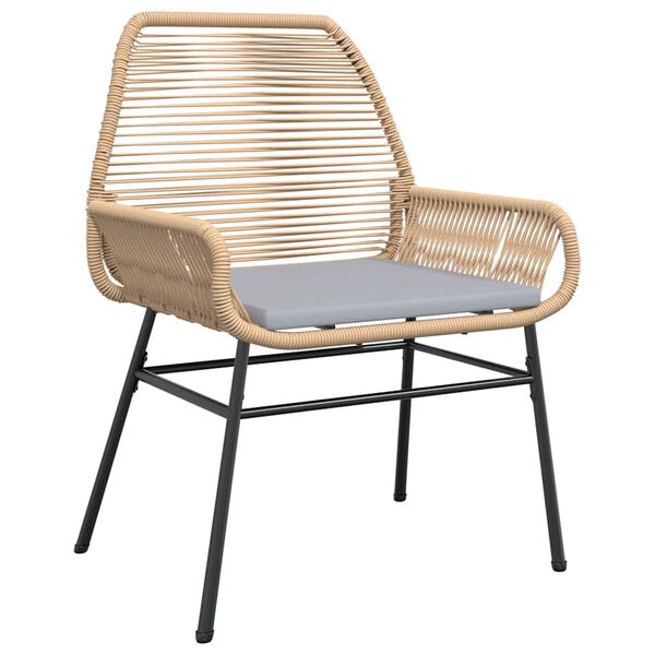 vidaXL Ensemble &agrave; manger jardin coussins 5pcs marron poly rotin verre