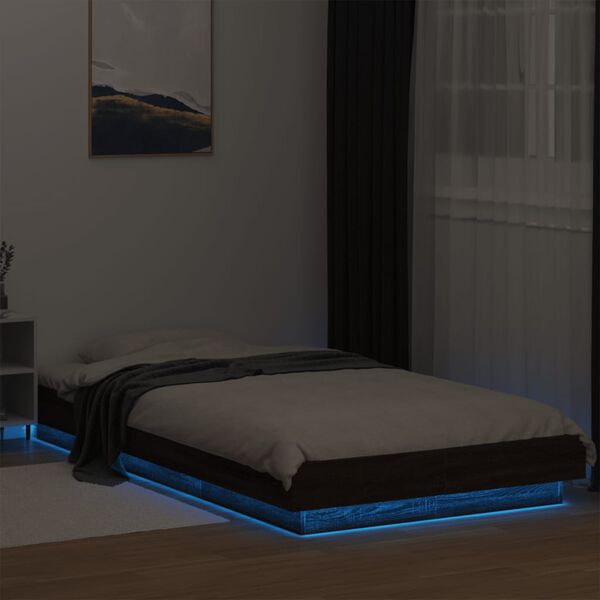 vidaXL Cadre de lit avec lumières LED sans matelas 90x190 cm