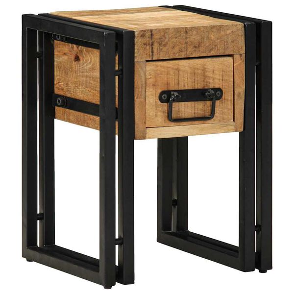vidaXL Table d'appoint 30 x 30 x 40 cm Bois de mangue massif et métal