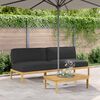vidaXL Ensemble de Canap&eacute;s Noir 240 x 80 x 69 cm Bois d'Acacia Massif