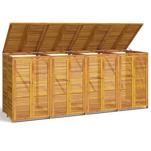 vidaXL Abri à poubelle quadruple 280x89x117 cm bois massif d'acacia