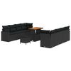 vidaXL Ensemble de canap&eacute; de jardin 11 pc Noir polyrotin