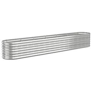 vidaXL Lit sur&eacute;lev&eacute; de jardin Acier galvanis&eacute; Argent&eacute;