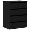 vidaXL Armoire &agrave; tiroirs 3-Tiroir Noir 60 x 41 x 76 cm