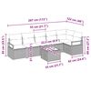 vidaXL Ensemble de Canap&eacute;s 7 pcs Gris clair polyrotin