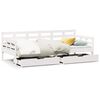 vidaXL Lit de jour et tiroirs sans matelas blanc 90x200 cm bois massif