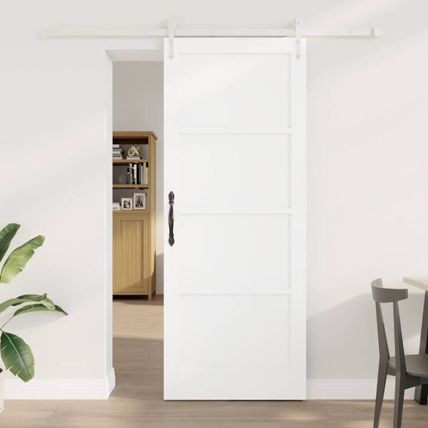 vidaXL Porte coulissante ORKDAL Blanc 83 x 211 cm Pin massif