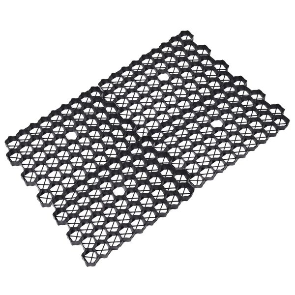 vidaXL Grilles d'herbe 16 pcs noir 60x40x3 cm plastique