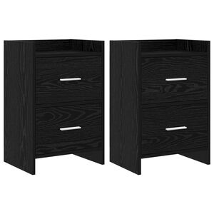vidaXL Tables de chevet 2 pcs Ch&ecirc;ne noir 40 x 30 x 60 cm