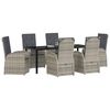 vidaXL Ensemble de salle &agrave; manger pour jardin 7 pcs Gris polyrotin