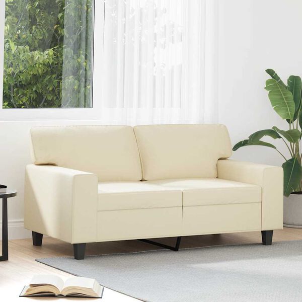 vidaXL Canap&eacute; &agrave; 2 places Cr&egrave;me 120 cm Similicuir