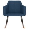 vidaXL Chaise &agrave; bascule Bleu Tissu