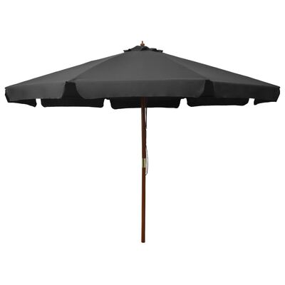 vidaXL Parasol d'extérieur avec mât en bois 330 cm Anthracite