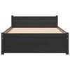 vidaXL Cadre de lit sans matelas noir bois massif 75x190 cm