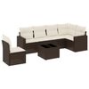 vidaXL Salon de jardin avec coussins 7 pcs marron r&eacute;sine tress&eacute;e