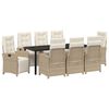 vidaXL Ensemble de salle &agrave; manger pour jardin 9 pcs Beige polyrotin