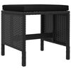 vidaXL Ensemble &agrave; manger de jardin coussins 6pcs noir r&eacute;sine tress&eacute;e