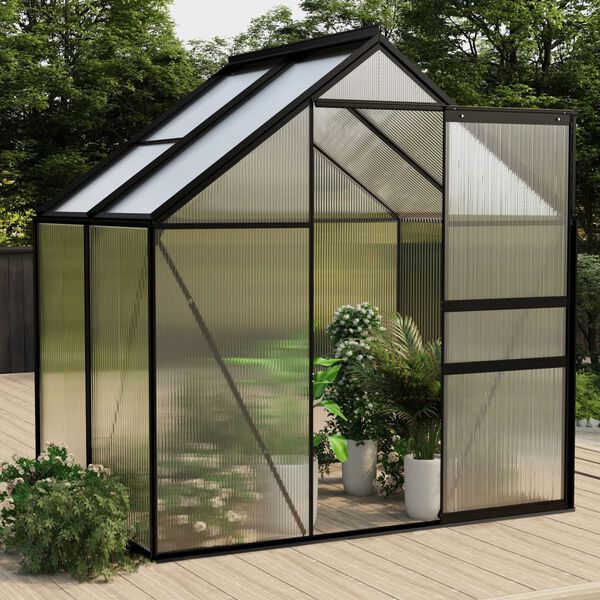 vidaXL Serre Anthracite Aluminium 2,47 m&sup2;