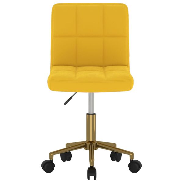 vidaXL Chaise pivotante de salle &agrave; manger Jaune Velours
