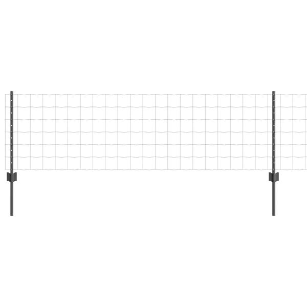vidaXL Cl&ocirc;ture avec poteau Gris 0,6 x 10 m Acier et PVC