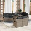 vidaXL Ensemble de canap&eacute; de jardin avec coussin 9 pcs Gris polyrotin