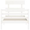 vidaXL Cadre de lit sans matelas blanc 90x200 cm bois massif