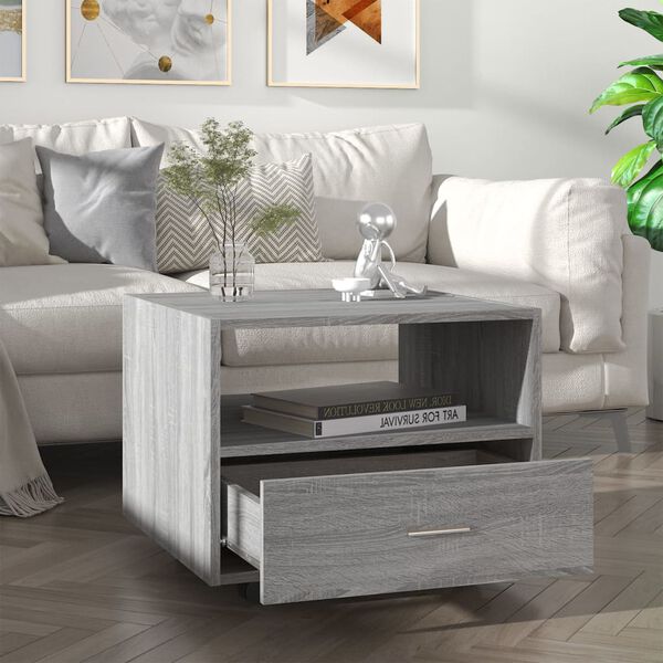 vidaXL Table basse sonoma gris 55x55x40 cm bois d'ing&eacute;nierie