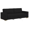 vidaXL Canap&eacute; 3 pcs Noir 220 x 80 x 84 cm Tissu en lin m&eacute;lang&eacute;