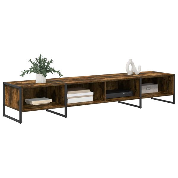 vidaXL Meuble TV Ch&ecirc;ne Fum&eacute; 170,5 x 36 x 30,5 cm Bois d'ing&eacute;nierie