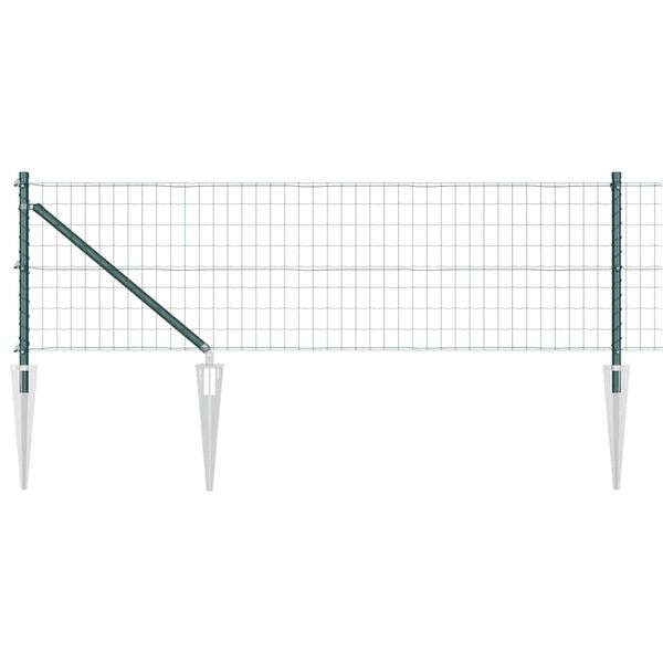 vidaXL Cl&ocirc;ture avec poteau Vert 0,4 x 25 m Acier et PVC
