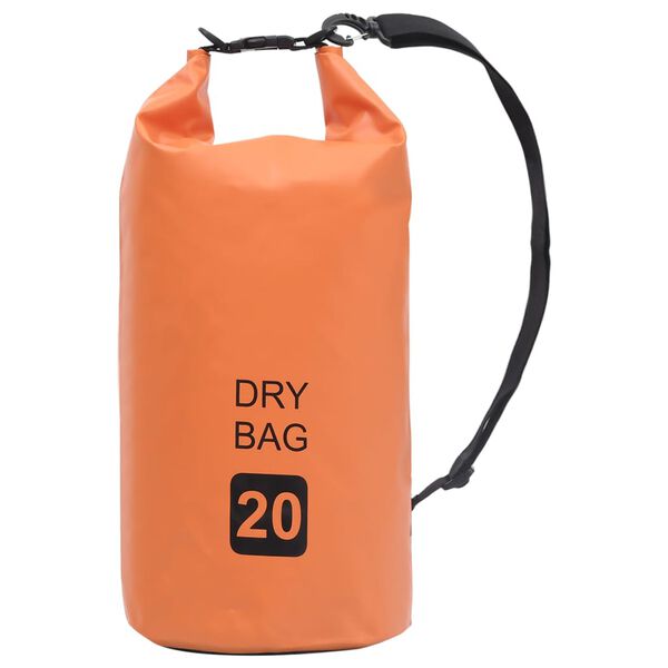 vidaXL Sac sec Orange 20 L PVC