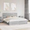 vidaXL Cadre de lit Gris Sonoma 200 x 200 cm Bois Ing&eacute;nierie