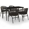 vidaXL Ensemble &agrave; manger de jardin 5 pcs Noir