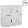 vidaXL Armoires &agrave; casiers 5 pcs Gris clair 90x45x92,5 cm Acier