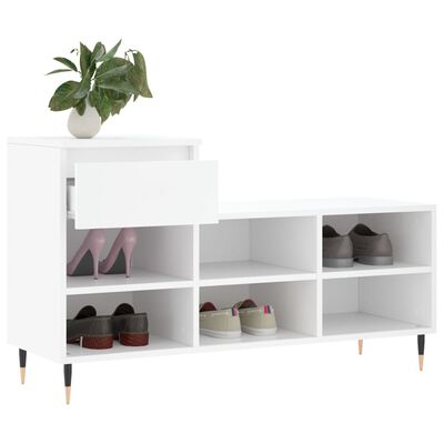 vidaXL Armoire à chaussures Blanc 102x36x60 cm Bois d'ingénierie