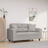 vidaXL Canap&eacute; 2 places avec oreillers gris clair 120 cm
