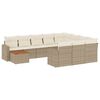 vidaXL Salon de jardin 11 pcs avec coussins beige r&eacute;sine tress&eacute;e