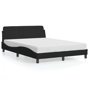 vidaXL Cadre de lit Dover noir 140x200 cm velours