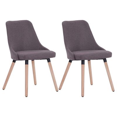 283634 vidaXL Dining Chairs 2 pcs Taupe Fabric