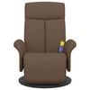 vidaXL Fauteuil inclinable de massage avec repose-pieds marron tissu