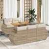vidaXL Salon de jardin avec coussins 6 pcs beige r&eacute;sine tress&eacute;e