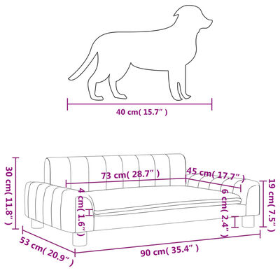 vidaXL Lit pour chien cappuccino 90x53x30 cm similicuir