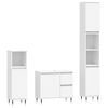 vidaXL Ensemble de meubles salle de bain 3 pcs blanc bois d'ing&eacute;nierie