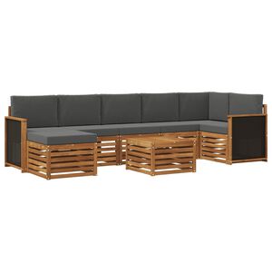 vidaXL Ensemble de canap&eacute;s d'ext&eacute;rieur 7 pcs Naturel et Anthracite