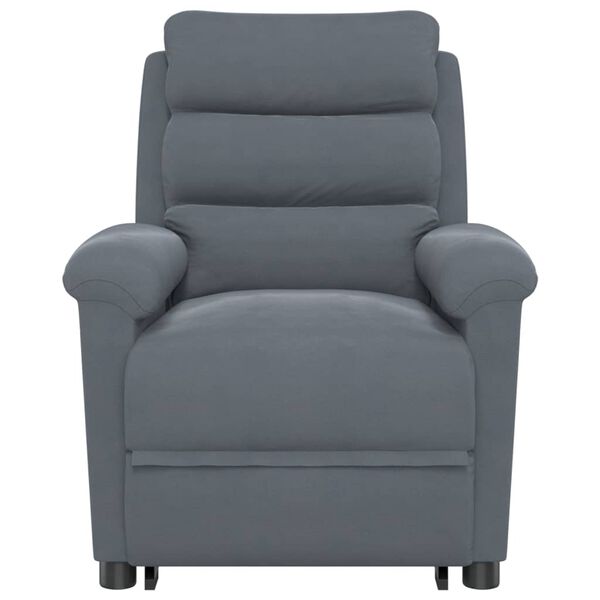 vidaXL Fauteuil de massage Gris foncé Velours