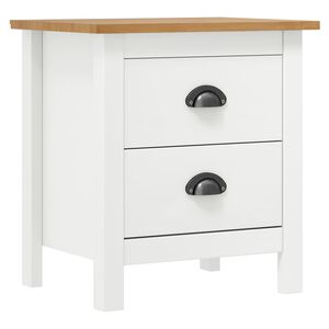 vidaXL Table de chevet Hill Blanc 46x35x49,5 cm Bois de pin solide