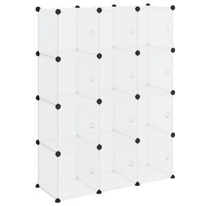 vidaXL Organiseur de rangement en cube avec 12 cubes et portes en PP transparent